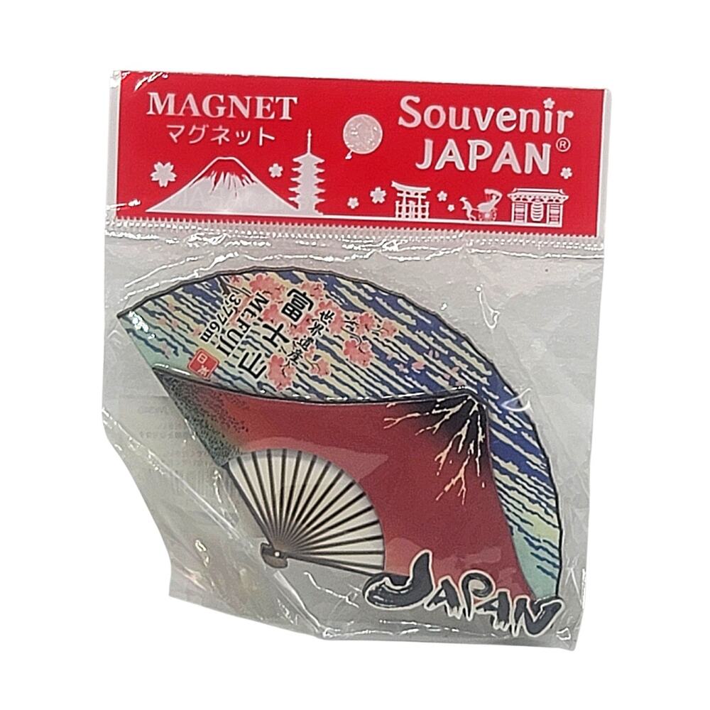 NEW Japan Tourist Souvenir Refrigerator Magnet Fan Mt. Fugi 4” X 2.5" CL30